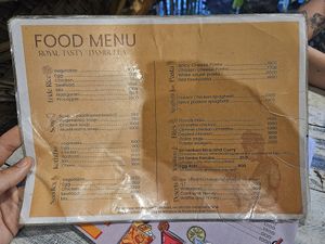 Menu at Royal Tasty Cafe in Dambulla