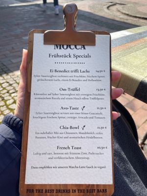 Breakfast Menu at Café - Lounge - Bar Mocca in Bad Oldesloe
