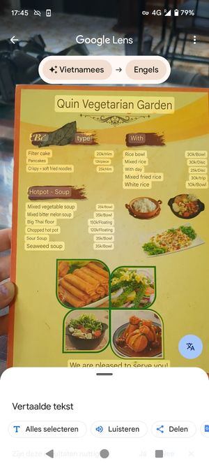 With Google translate at Vườn chay Quin's Garden in Dong Ha