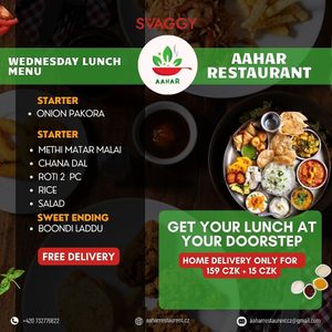  at Aahar Restaurant in Prague