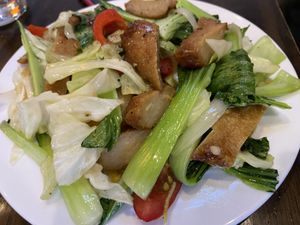 Vegan chicken noodles  at Tịnh Tâm Vegan in Hue