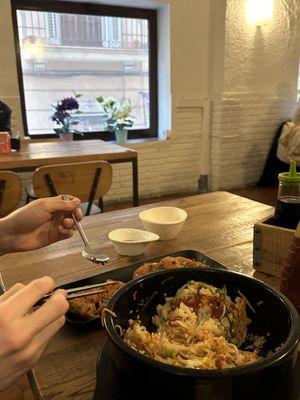 Upstairs seating  at Cafe Modu  in Barcelona