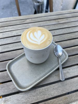 Coffee was great! Definitely one of the more expensive oat- milks!   at Nau Coffee - Specialty Coffee - Rua Borges Carneiro in Coimbra