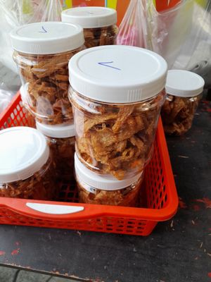 Some vegan products for sell at Hana quán chay in Ho Chi Minh City
