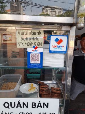 Payment by cash or bank transfer at Hana quán chay in Ho Chi Minh City
