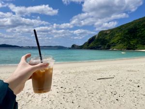 Soy iced coffee  at bonvoyage - Coffee Cart in Tokashiki