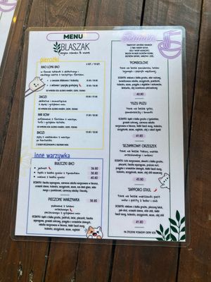 menu   at BLASZAK - vegan ramen & more in Poznan