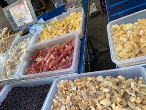 Dried fruit  at Old Town Market in Annecy