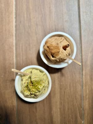 Pistachio and coffee nice cream 😍  at lentulus in Mallorca