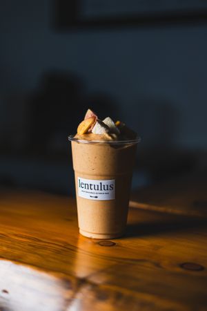 White peach, apricot, and melon summer smoothie at lentulus in Mallorca