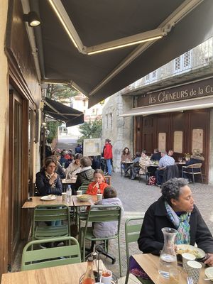 Exterior seating  at CreaBistro in Annecy