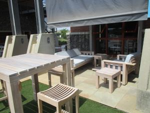 You can sit outside on a sunny day and relax. at Aurelie's Health and Lifestyle Cafe in Johannesburg