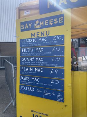 Menu  at Say Cheese in Bristol