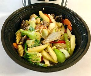 Stir fried Chinese vegetables  at Socialicious in Dubai