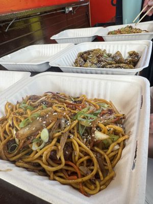 Lo Mein with plantain.  at Ōbako - Kiosko #40 in Luquillo