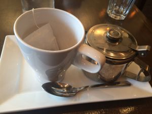 Oolong Tea -- Gorgeous presentation :) I found this particularly cute!! at Grasshopper - College St in Toronto