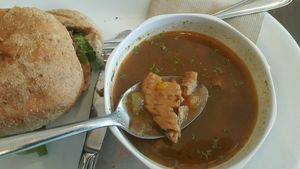 Chicken soup  at Grasshopper - College St in Toronto