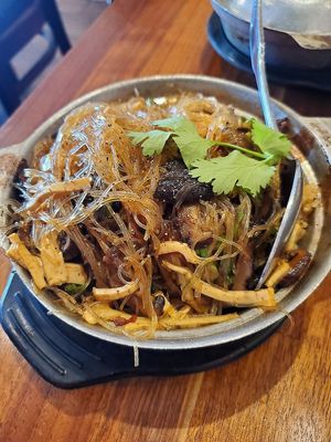 Noodles at Blossom Vegan Restaurant in Pleasanton