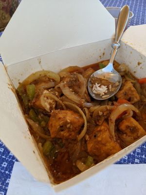 Lemongrass tofu at Blossom Vegan Restaurant in Pleasanton