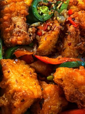 Jalapeño tofu  at Blossom Vegan Restaurant in Pleasanton