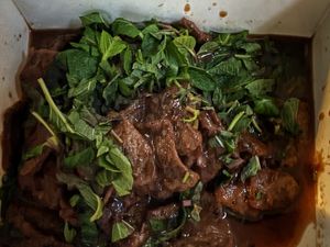 Tamarind "beef”  at Blossom Vegan Restaurant in Pleasanton