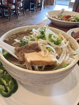 Pho soup  at Blossom Vegan Restaurant in Pleasanton