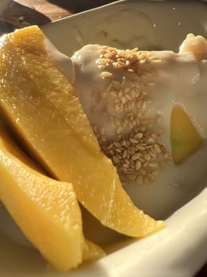 Sticky rice mango   at Blossom Vegan Restaurant in Pleasanton