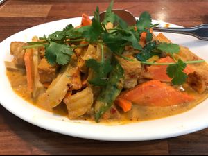 potato curry  at Blossom Vegan Restaurant in Pleasanton