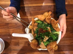 Wonton Noodle Soup at Blossom Vegan Restaurant in Pleasanton