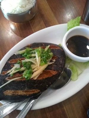 Fish at Blossom Vegan Restaurant in Pleasanton