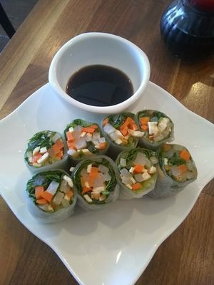 Rice rolls at Blossom Vegan Restaurant in Pleasanton