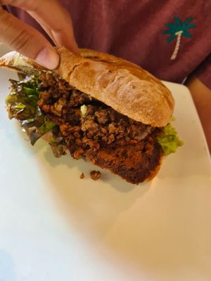 Meat lovers panini at Artesano in Guatemala City