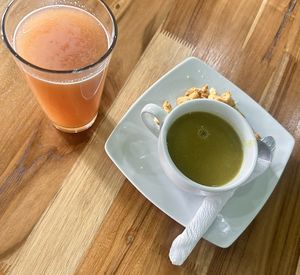 Soup & fruit juice   at Artesano in Guatemala City