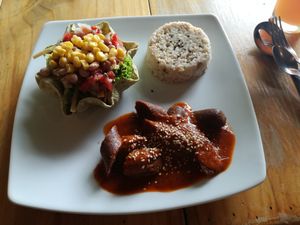 Menu del día main course at Artesano in Guatemala City