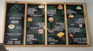 Menu at Artesano in Guatemala City