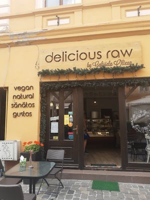 Outside at Delicious Raw by Gabriela Oltean in Brasov