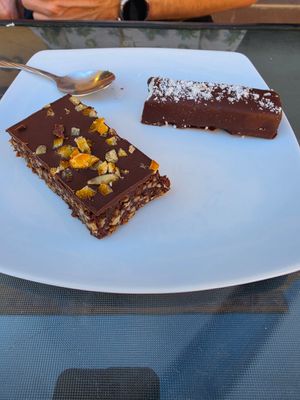 Orange cake and bounty at Delicious Raw by Gabriela Oltean in Brasov