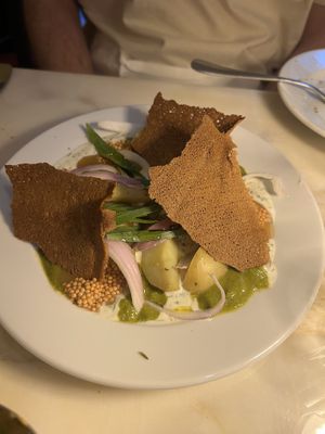 Fresh Potatoes With A Trio Of Sauces  at Daimant Saint-Honoré in Paris