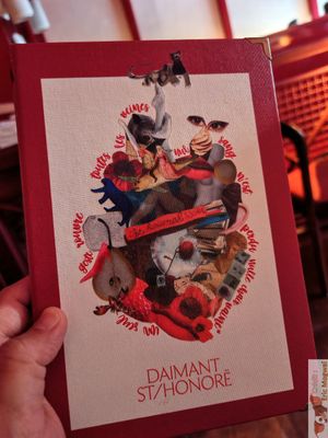 Menu at Daimant Saint-Honoré in Paris