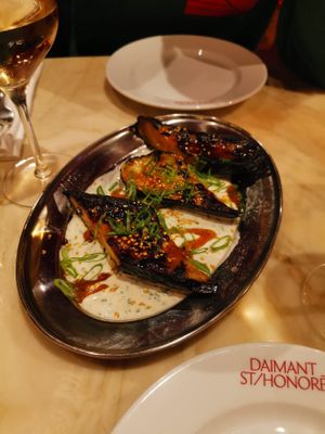 Courgette à la braise at Daimant Saint-Honoré in Paris