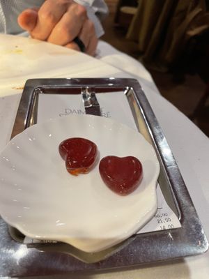 Sweets delivered with the check   at Daimant Saint-Honoré in Paris