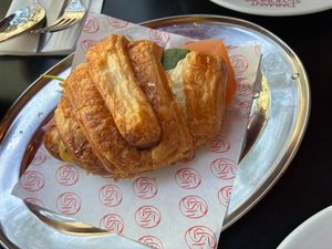 Croissant breakfast sandwich (weekend brunch only) at Daimant Saint-Honoré in Paris