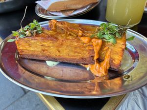 Potato millefeuille at Daimant Saint-Honoré in Paris