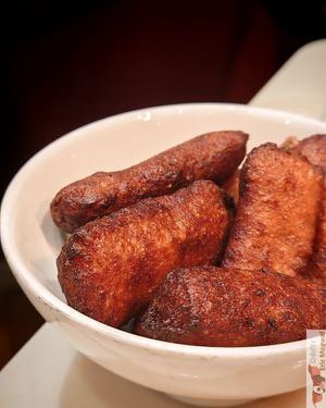BRETON SEAWEED CAVIAR, RESERVE SELECTION

HOMEMADE FLUFFY POTATO BOUDINS, CRÈME FRAÎCHE, DILL. at Daimant Saint-Honoré in Paris