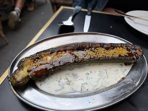 Grilled zucchinii  at Daimant Saint-Honoré in Paris