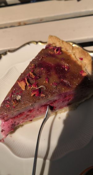 Vegane Himbeertorte at tanteleuk in Dresden
