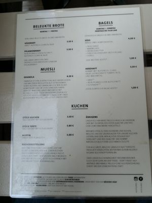 Speisekarte at tanteleuk in Dresden