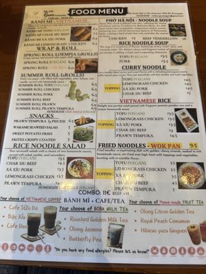 Menu   at Tra Bar! in Groningen