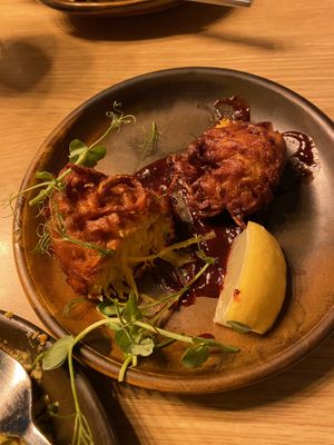 Onion bhajis but I’d started eating them 🤣  at The Bank Bar and Tapas in Dumfries
