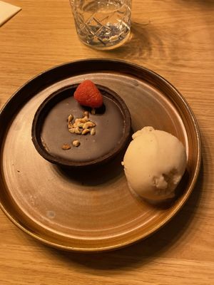 Millionaire’s tart with vegan ice cream   at The Bank Bar and Tapas in Dumfries